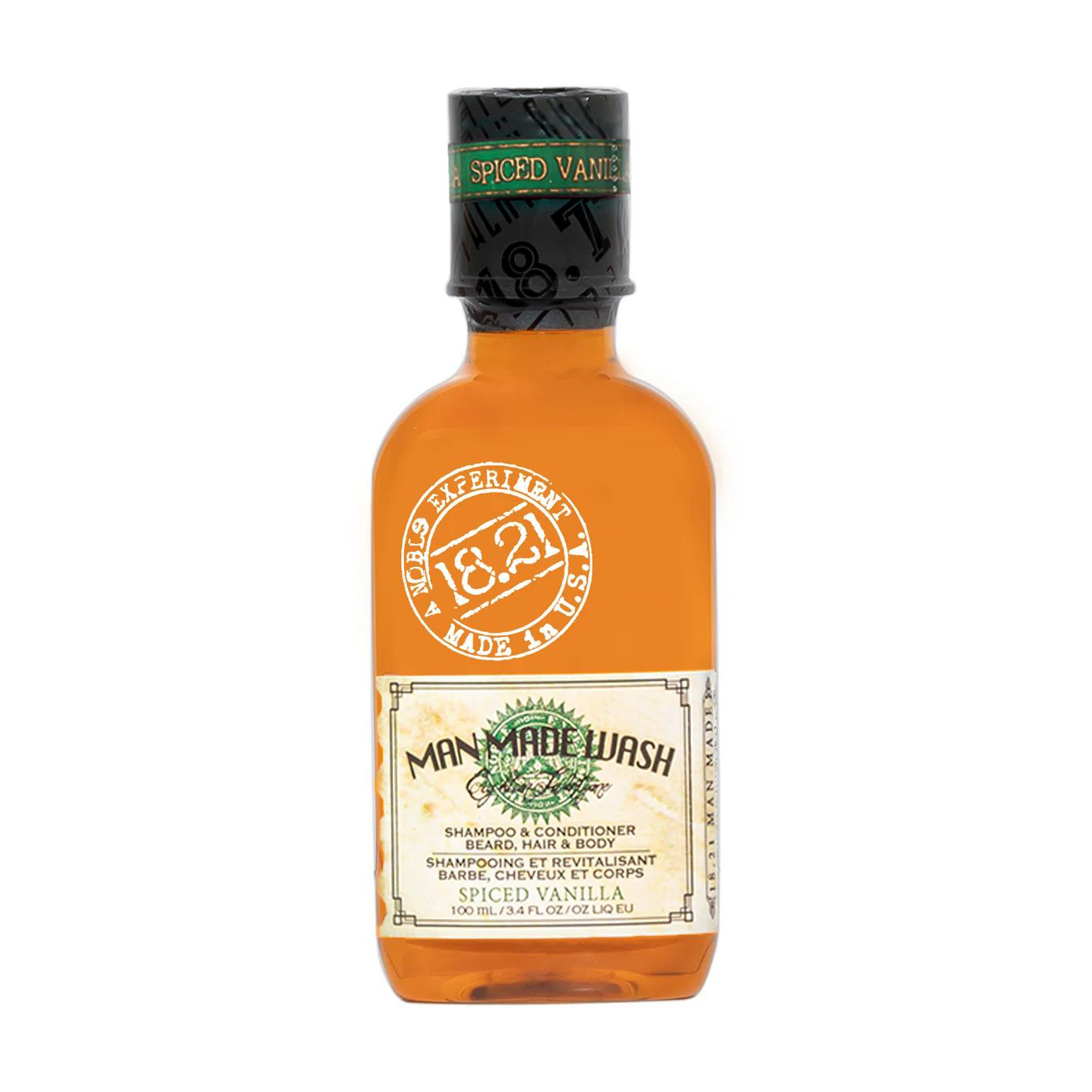 Чоловічий шампунь, гель для душу та кондиціонер 3 в 1 18.21 Man Made Wash, Spiced Vanilla, 100 мл